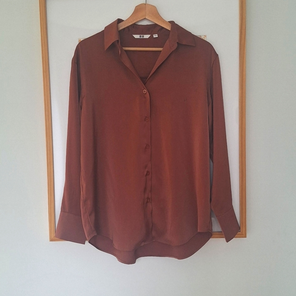 Uniqlo Copper Satin Blouse
